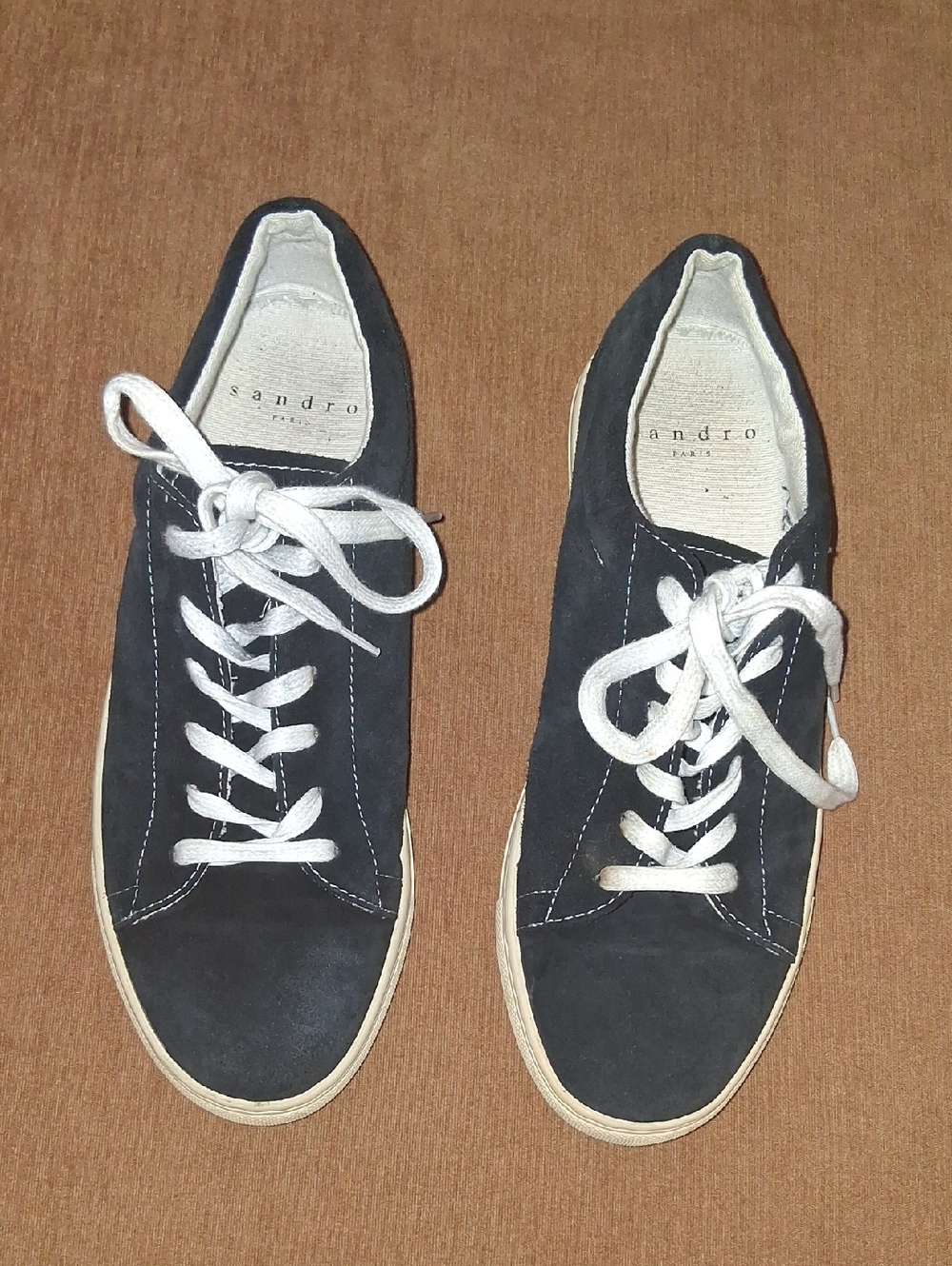 SandroClassic Low-Top Canvas Sneakers  Bkackwith White Laces